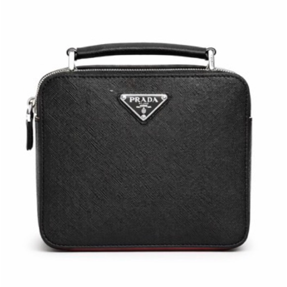 Prada Black Limited Edition Red & Black Saffiano Leather Bag